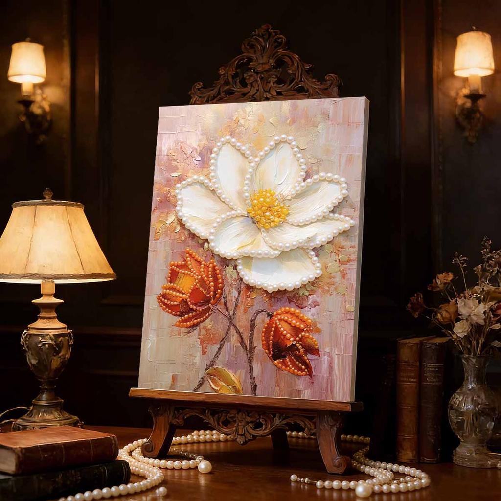DIY Perlenmalerei Set Gänseblümchen Muster Heimdekoration Handgemacht Klebende Diamanten Kreative Leinwand Perlenkunst Malerei Bastelbedarf Perfektes Geschenk