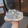 Summer Children Sports Sandals Fashion Girls Causal Princess Sandals 2024 New Cut-outs Chunky Kids School Solid Color Sandals