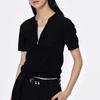 Tatu Women's Half-Zip Faux Two-Piece Short-Sleeve Knit Top