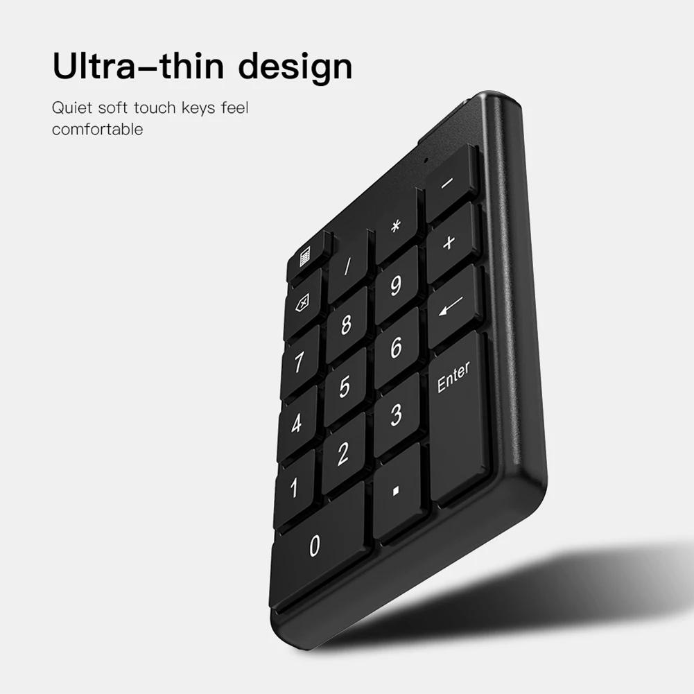 Number Pad Bluetooth-Compatible5.0 Portable Mini Financial Accounting Keyboard 19 Keys External Keypad for Laptop Desktop