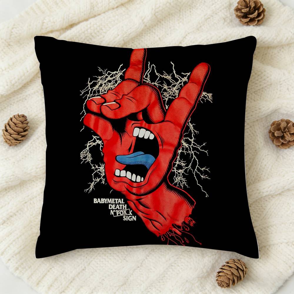 

BBabymetal Rock METAL FORTH Doublesided Printed Square Decorative Cushion Cover for Sofa Living Room Home Decor 30x30 cm