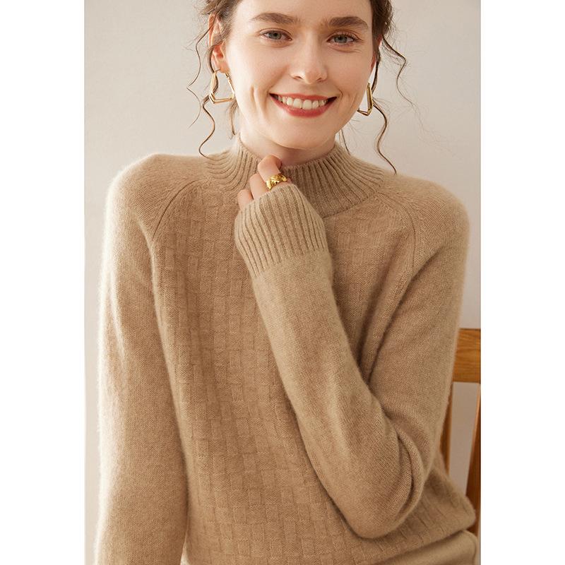 Women's Thick Cashmere Raglan Cable Knit Sweater – Autumn/Winter Loose Designer Pullover