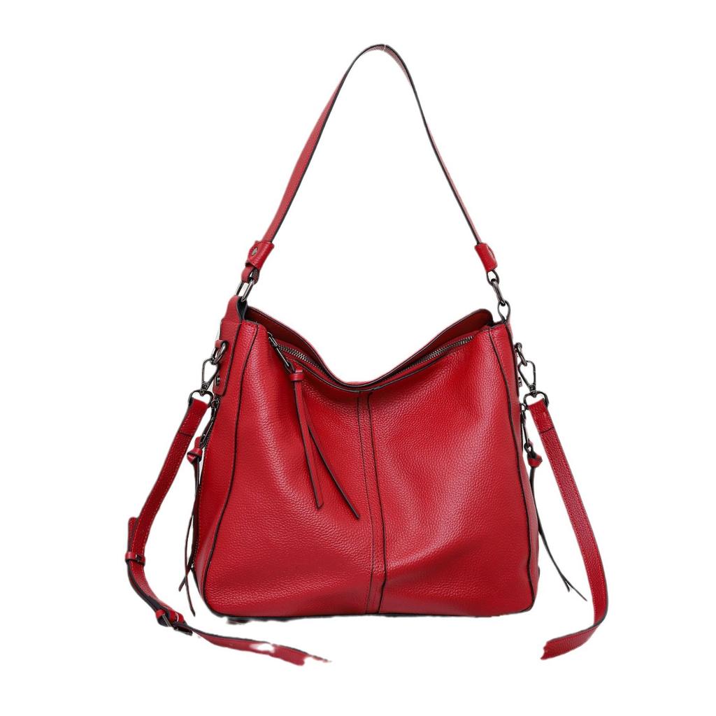 Dámská taška přes rameno z hovězí kůže s velkou kapacitou, dámská módní jednoduchá nákupní taška, praktická taška na dojíždění, více přihrádek, měkká