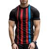 Fashion Stripe 3D Printed T Shirts For Men Summer Casual Crew Neck Short Sleeve T-shirt Loose Quick Dry Breathable Tees Tops