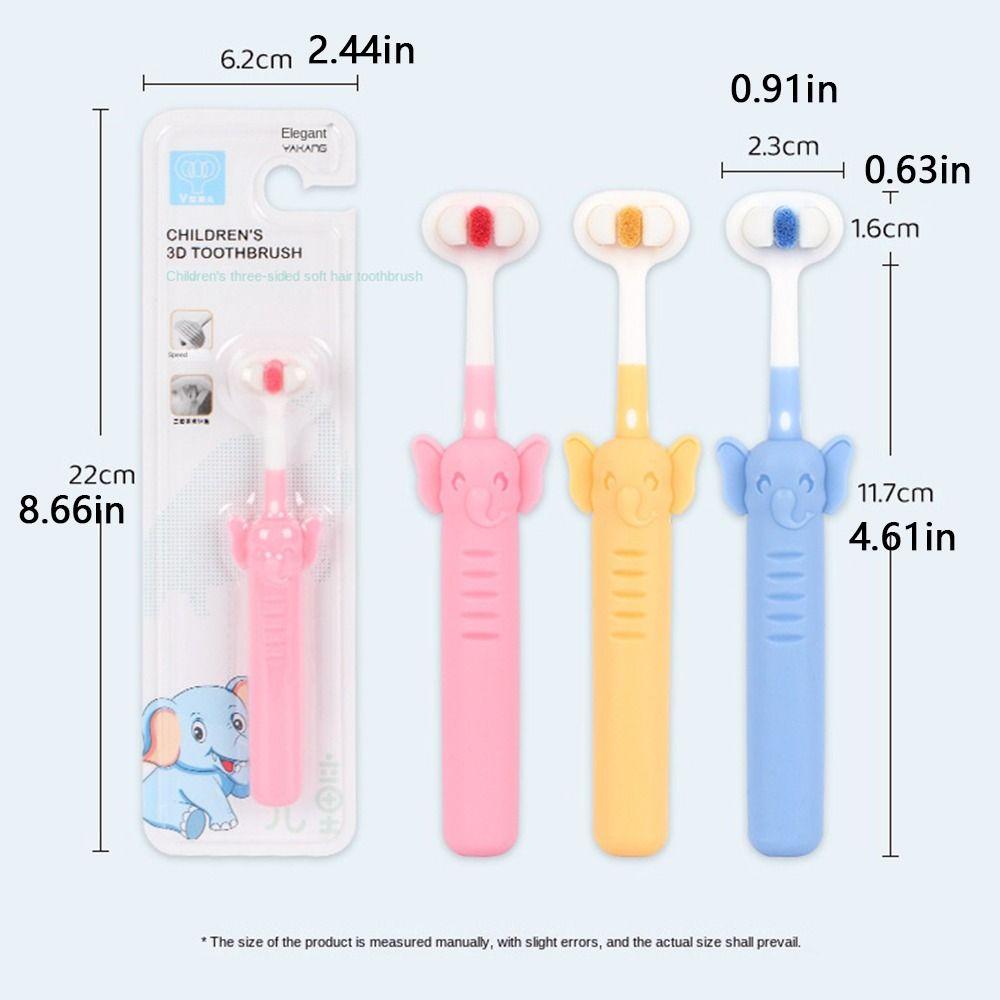 Soft Bristles Triple Sided Toothbrush Candy Color V-shaped Three-sided Toothbrush  Household