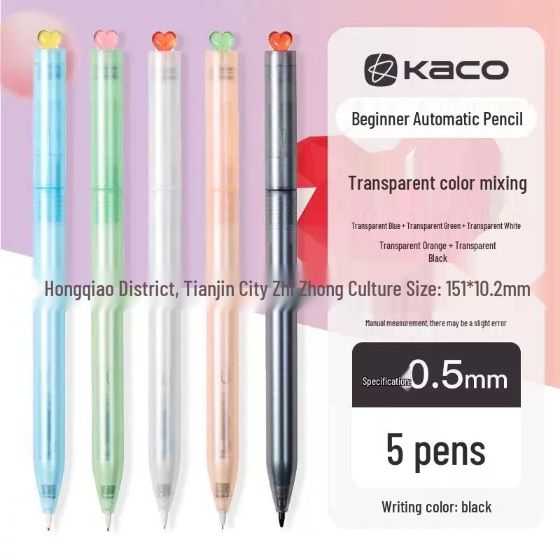 Kaco Original Intention Series 0.5mm Clear Twist-Action Mechanical Pencil