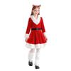 2026 Christmas Children's Costume Girls Long Sleeve Red Dress Party Dress Up Santa Claus
