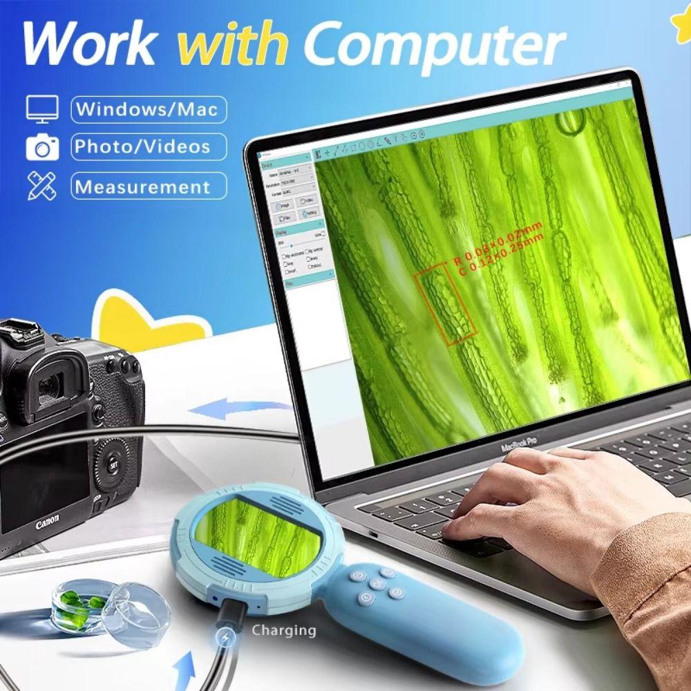 8 LED Lights Digital Microscope 100X Mini Microscope Handheld Magnifying Glass  Gifts for Kids