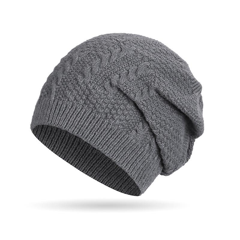 Autumn Winter Women Men Twist Knitted Cap Outdoor Pullover Cap