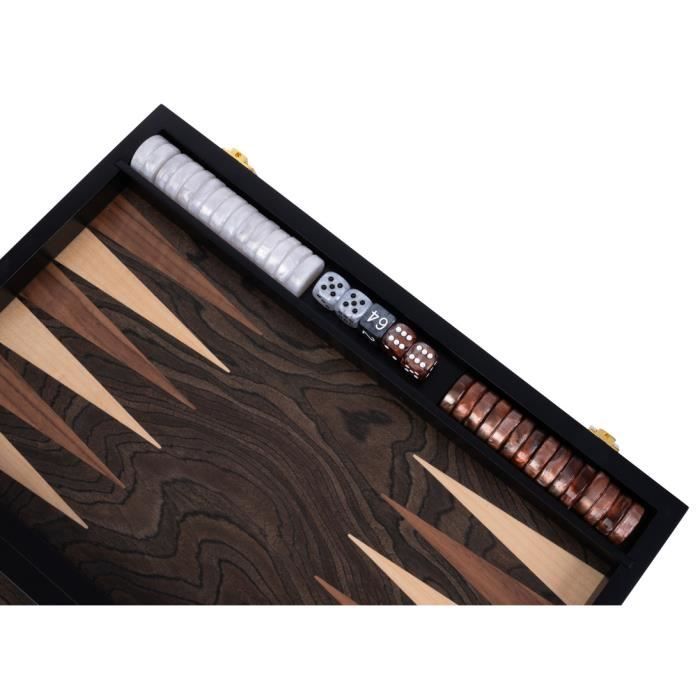 Engelhart- 250540 - Backgammon de luxe 15 pouces plaqué en bois de rose et vernis
