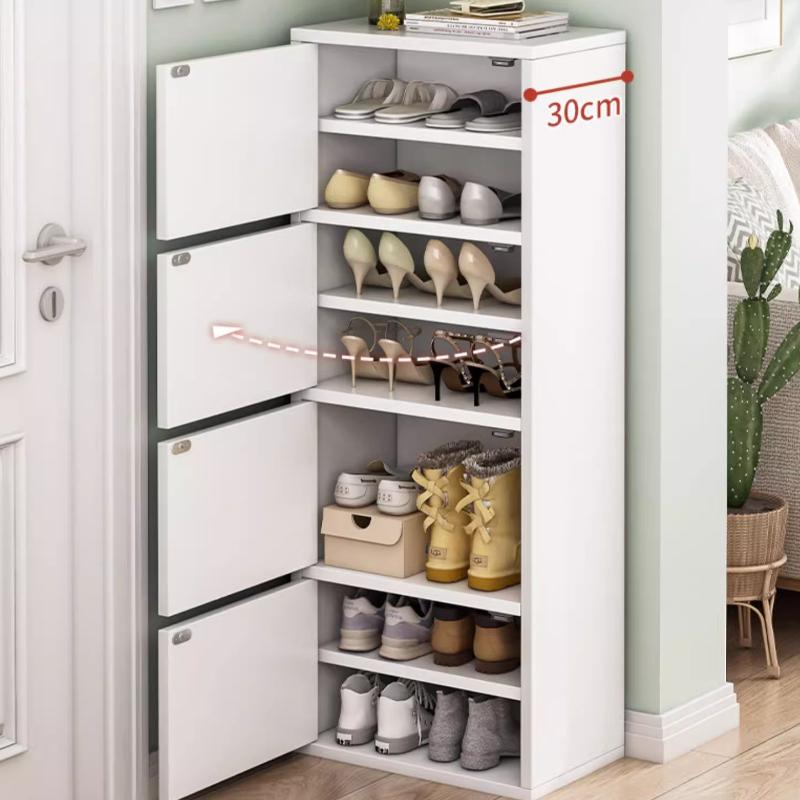 New Home Shoe Cabinet, 2026 Trending Corridor Storage Unit, Simple Small Space Shoe Rack, Narrow Single-Door Storage Shelf
