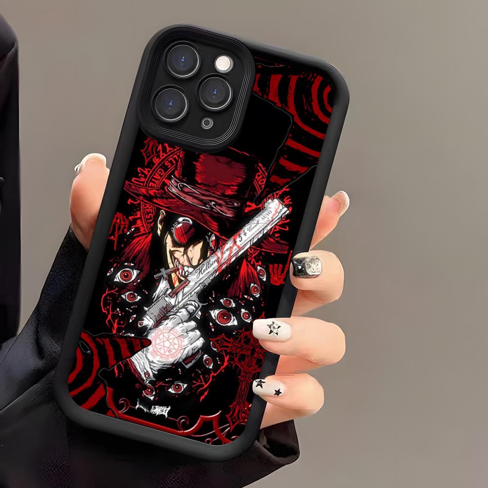 HELLSING Anime Phone Case For IPhone 17 Air 16 E 15 14 Plus 13 12 11 Pro Max Black Sky Eye Stepped Protective Case