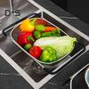 Cestello scolapasta per lavello da cucina con impugnatura in gomma espandibile, grande capacità, cestello scolapasta per frutta e verdura, scolapasta