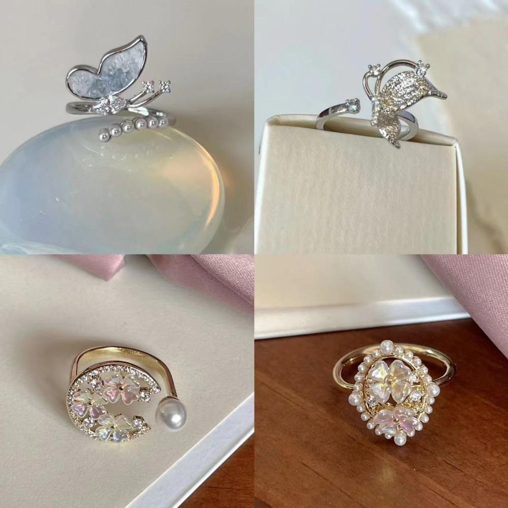 French Retro Blue Butterfly Ring Design Sense Temperament Personality Simple Cold Sense Versatile Ring