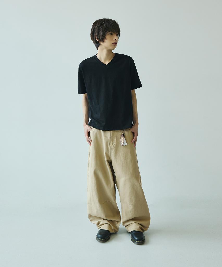 SIGNATURE Summer Wide Curved Dart Cotton Pants [Beige]