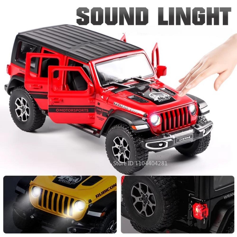 1:22 Wrangler Rubicon Suzuki Hustler Alloy Toys Diecast Model Car Doors Opened Sound Light Pull Back Vehice Friend Birthday Gift