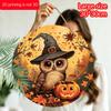 2D Flat Aluminum Decorative Signs and Ornaments Featuring Halloween Designs Such As Wizard Hats, Owls, Jack-o'-lanterns, and Maple Leaves. Perfect