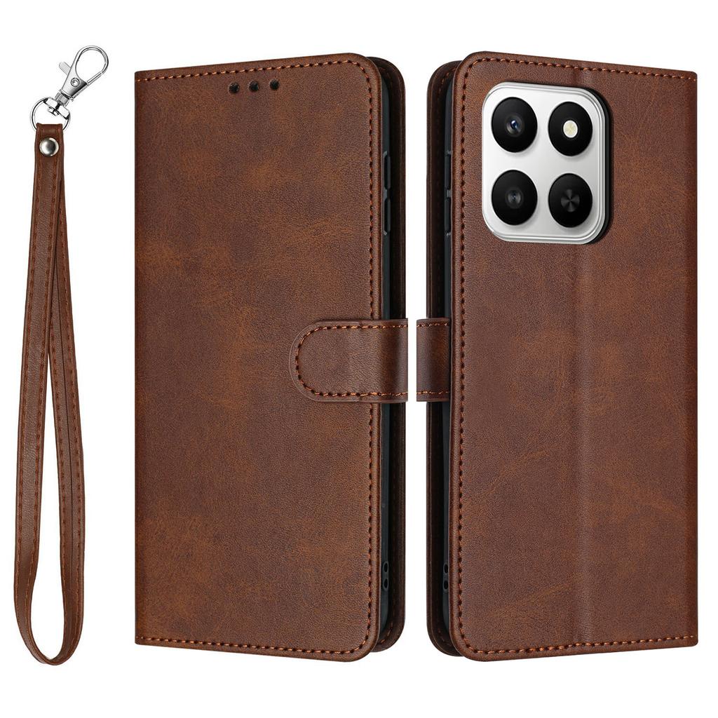 Wallet Case For Honor 400 Smart 5G/4G/X7d 4G/5G Flip Stand Calf Texture PU Leather Phone Cover with Strap