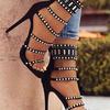 Women's European and American Sandals New Summer Rhinestone Shoes Export Pearl Roman Slim High Heels Sandals 2026 New