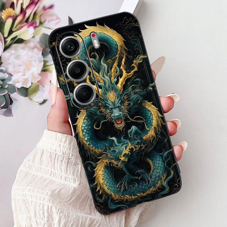 Cool Dragon Lion Tiger Cartoon Pattern Casing For Tecno Camon 40 Pro 5G CM7 Case Camon40 40Pro 5G 6.78" Soft Silicone Back Cover