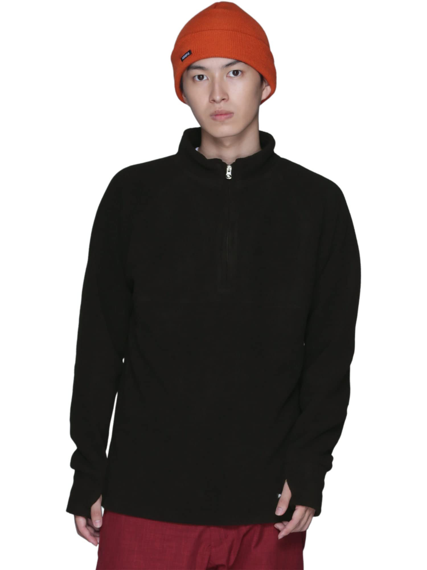 

PONTAPES Fleece Snow Size Cold Weather and PONF-105 Jacket, Half-Zip, Inner, Black, M, Snowboarding, Skiing, Snowboarding, Protection, Men s Women s чорний