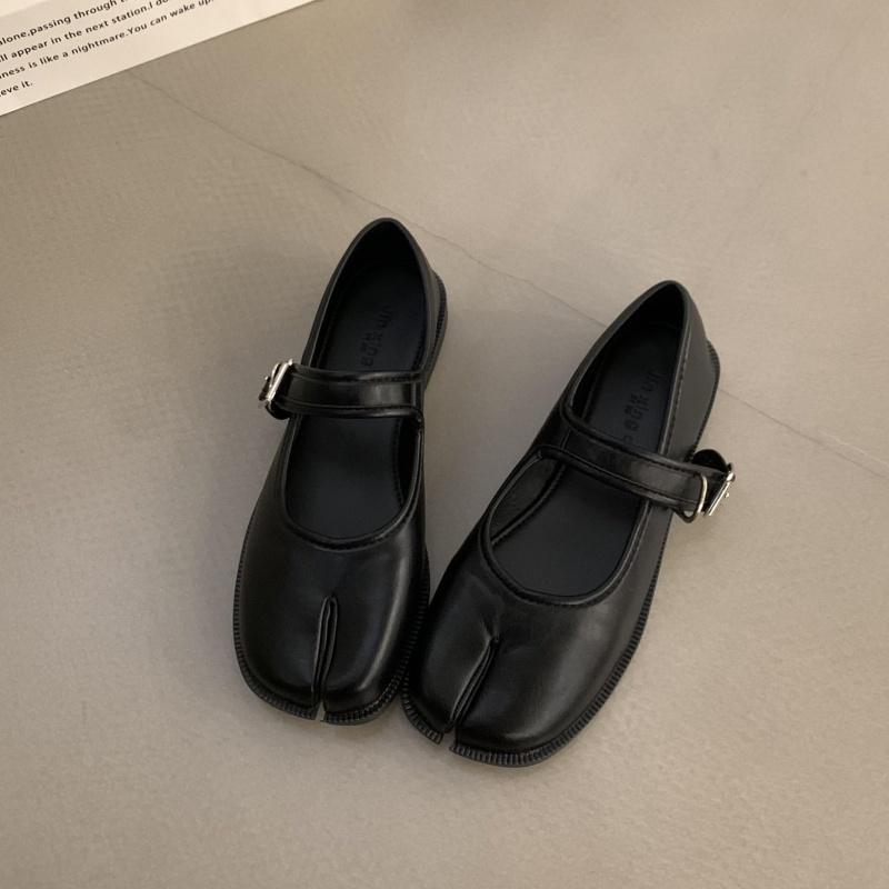 

Fashion Bailamos Women Split Toe Shoes Ladies Square Toe Retro Single Shoes Shallow Mouth Flats Mary Jane Sandals Casual Slip On Shoes 40 чёрный
