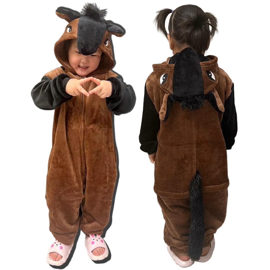 Kalk Life Horse Cosplay Kigurumi Pajamas for Boys and Winter Cold 2026 Zodiac Year of the Horse Animal New Photo Cute Gift Kids, Girls, Loungewear,