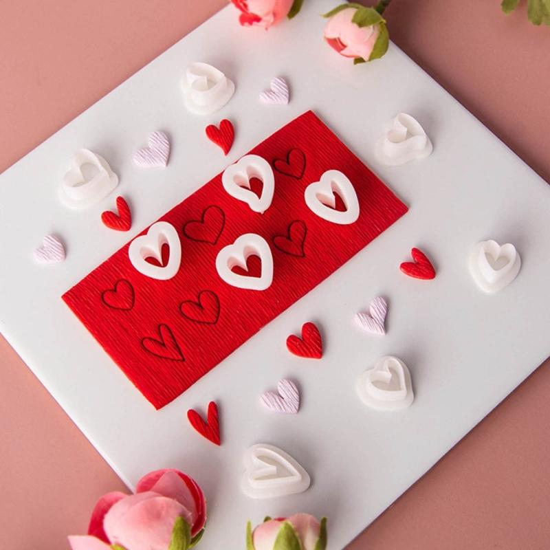 Heart Modelling Clay Earring Mold Mini Heart Earring Jewelry Ornament