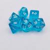 7-Die Transparent Digital Dice Set Acrylic Table Opaque Polyhedral Dices for DND Dice Tabletop Role-Playing Game Dice