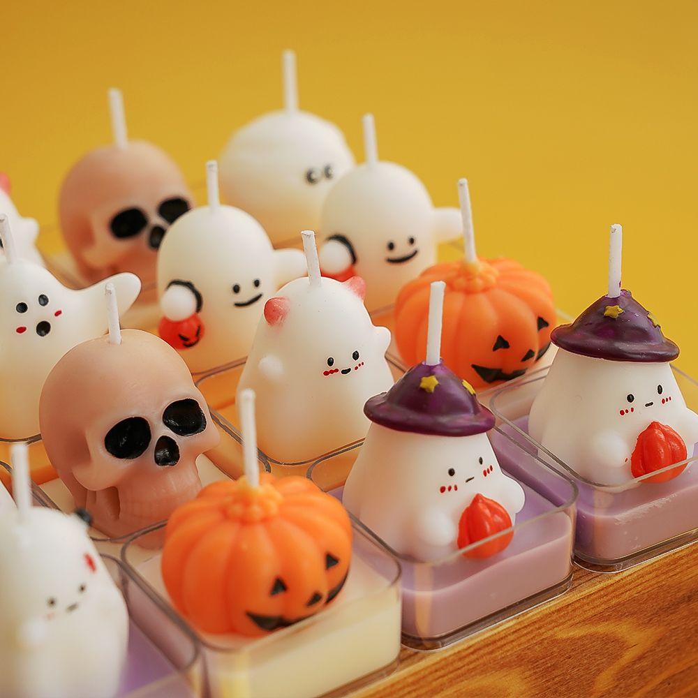 Halloween Aromatherapy Candles Ghost Scented  New Styling Props Ornament Small Tea Wax Indoor French Holiday Souvenir