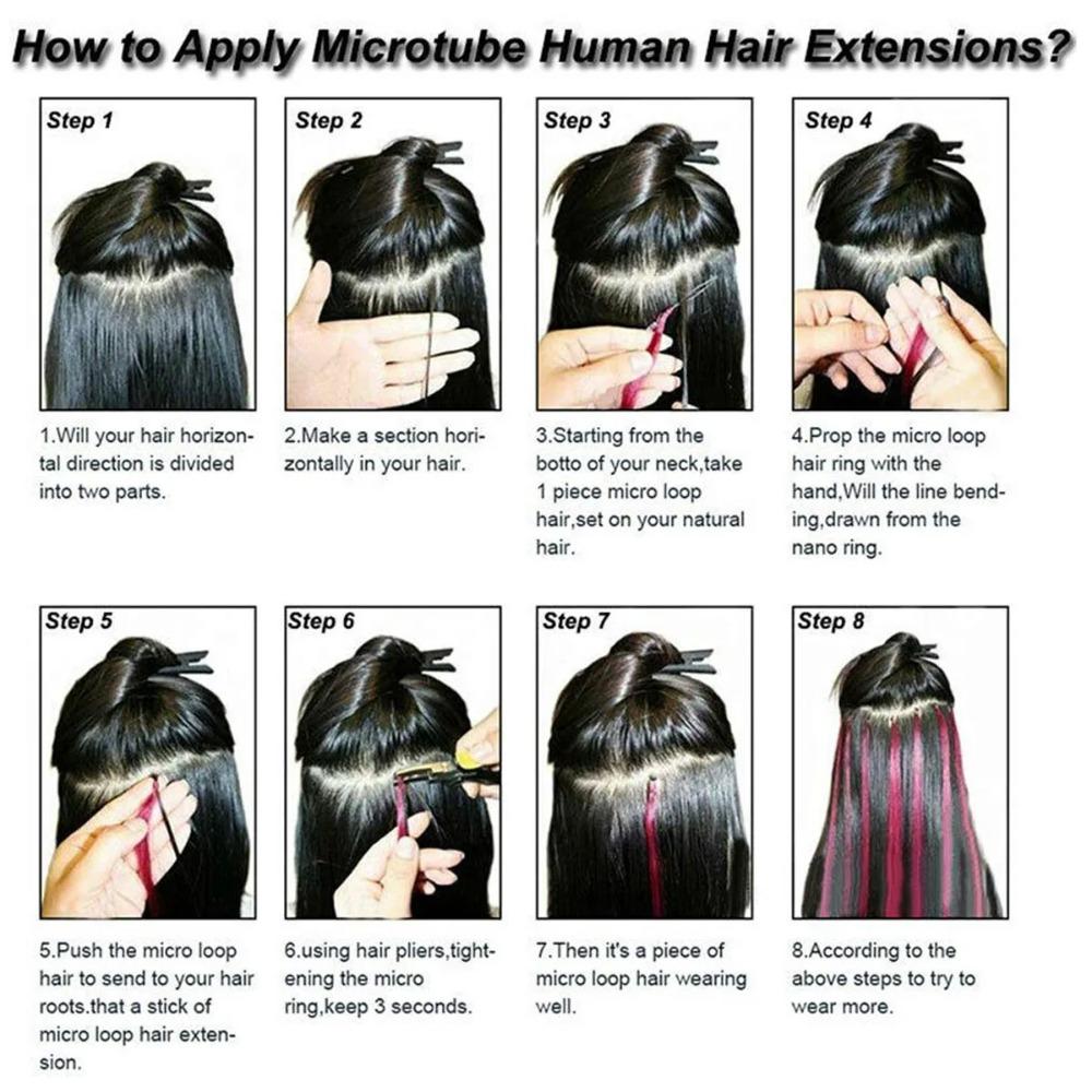 Crochet Hook Hair Extensions Tools Kit Pulling Needle Micro Beads Plier for Hair Extensions