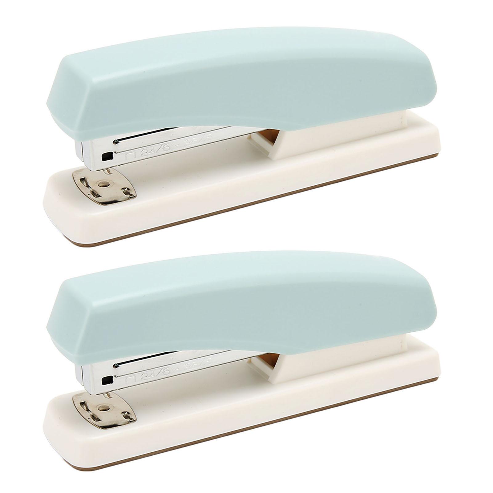2PCS Stapler Prevent Slip Portable Stable Ergonomic School Stapler for Students