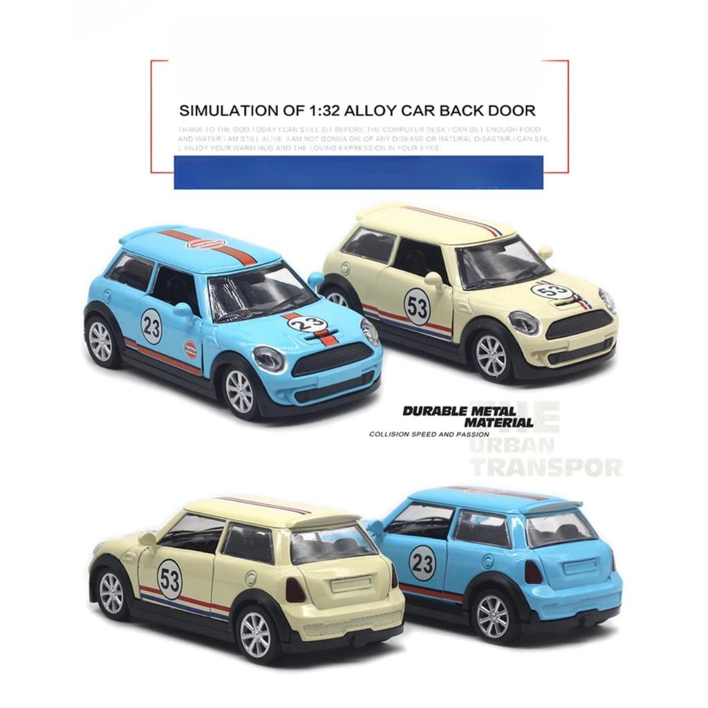 1/32 BMW Mini Cooper Oldtimer Hochsimulations-Diecast-Metalllegierungsmodellauto Rückzugsammlung Kinderspielzeug Geschenke