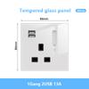 White LED Indicator Light Switch Panel Glass Piano Key Self-reset Wall Switch socket,UK FR EU Universal USB Electrical Outlet