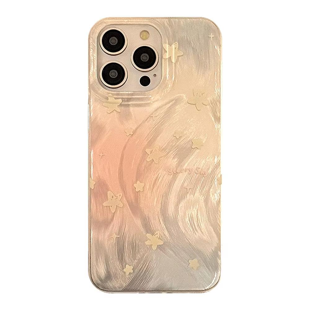 Fashion Laser Gradient Star Phone Case For iPhone 17 16 15 14 13 12 11 Pro Max Plus 16E 17 Air XS Max X XR Back Cover