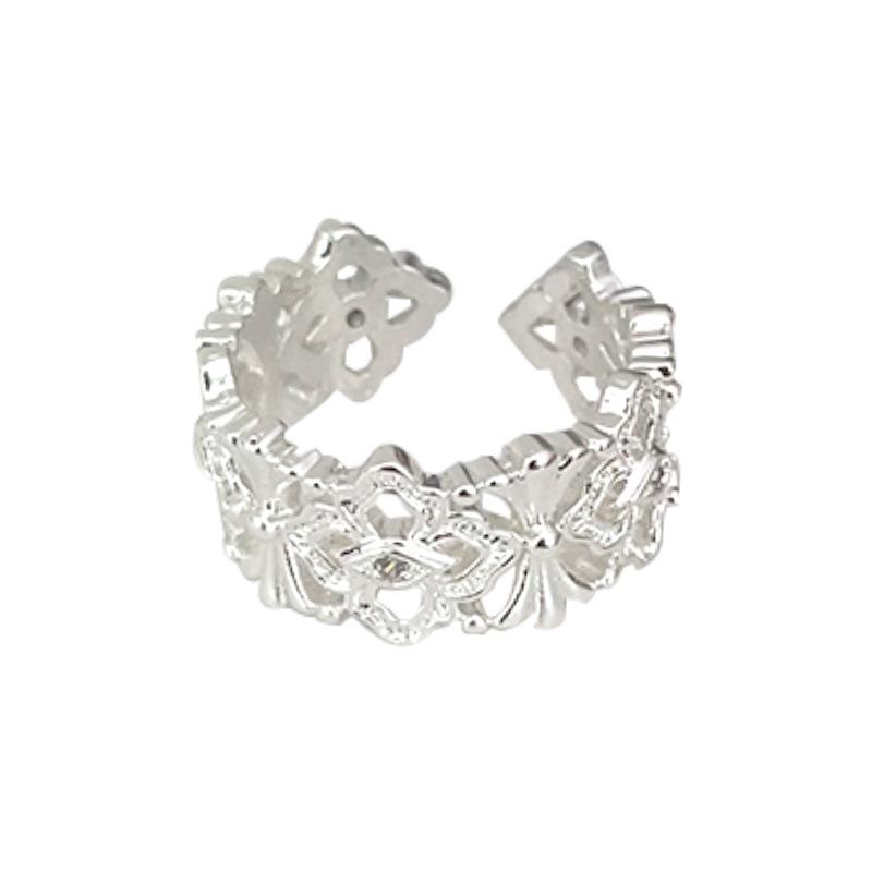 Lan Zhi High-End Korean Zircon Open Ring - Non-Fading 925 Silver with Unique Design