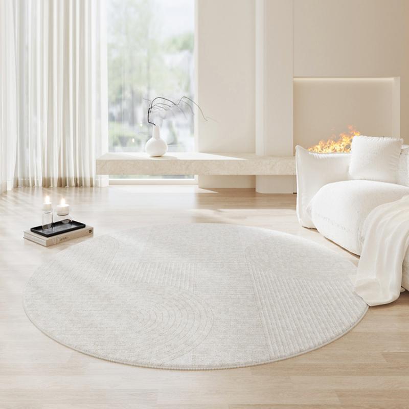 Cream Style Living Room Decoration Plush Carpet Fluffy Soft Study Rug Round Rugs for Bedroom Thicken Anti-slip Bedside Floor Mat