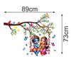 WallHunt PVC Vinyl Tree and Flowers Branch Leaves Radha Krishna Self-Adhesive Wall Sticker for Home Decor/Decoration