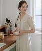 BIBYSEOB Linen Ribbon Tie Shirt Beige [T42]