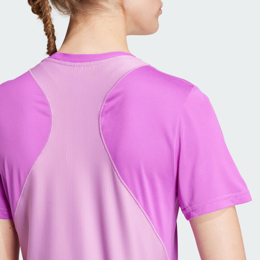 Adidas Koszulka Treningowa, Wygodna Oddychająca Fitness Krótki Rękaw Damska Fioletowa JG6057