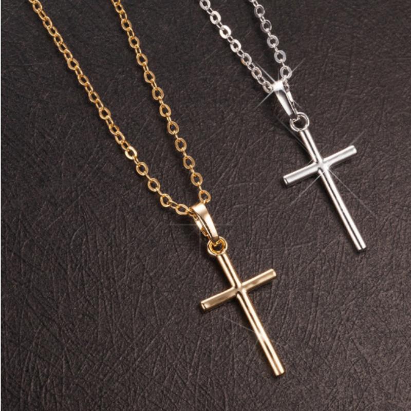 European and American Popular Jewelry, Rhinestone-inlaid Cross Necklace, Simple and Fashionable, Cross and Versatile Hanging