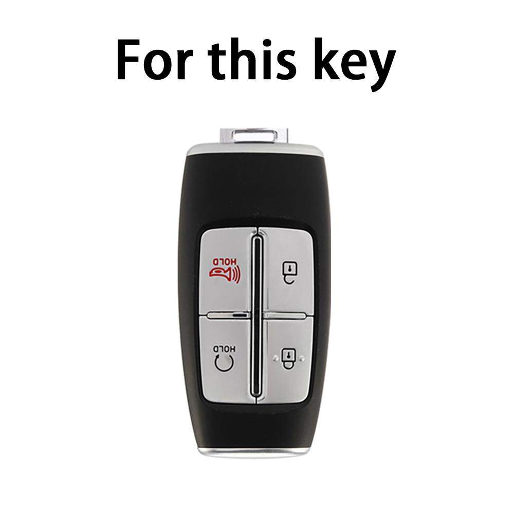 TPU 4 Buttons Protector Cover Car Key Case For Hyundai Genesis G80 GV80 2019 - 2023 Smart Keyless Entry Remote Controlc