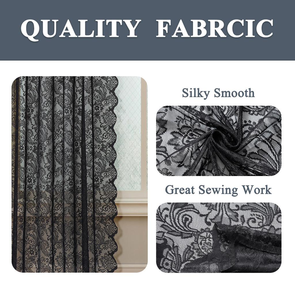 Phoenix Tail Warp Lace Window Screen Semi-Blackout Curtain Living Room Bedroom Retro Decoration