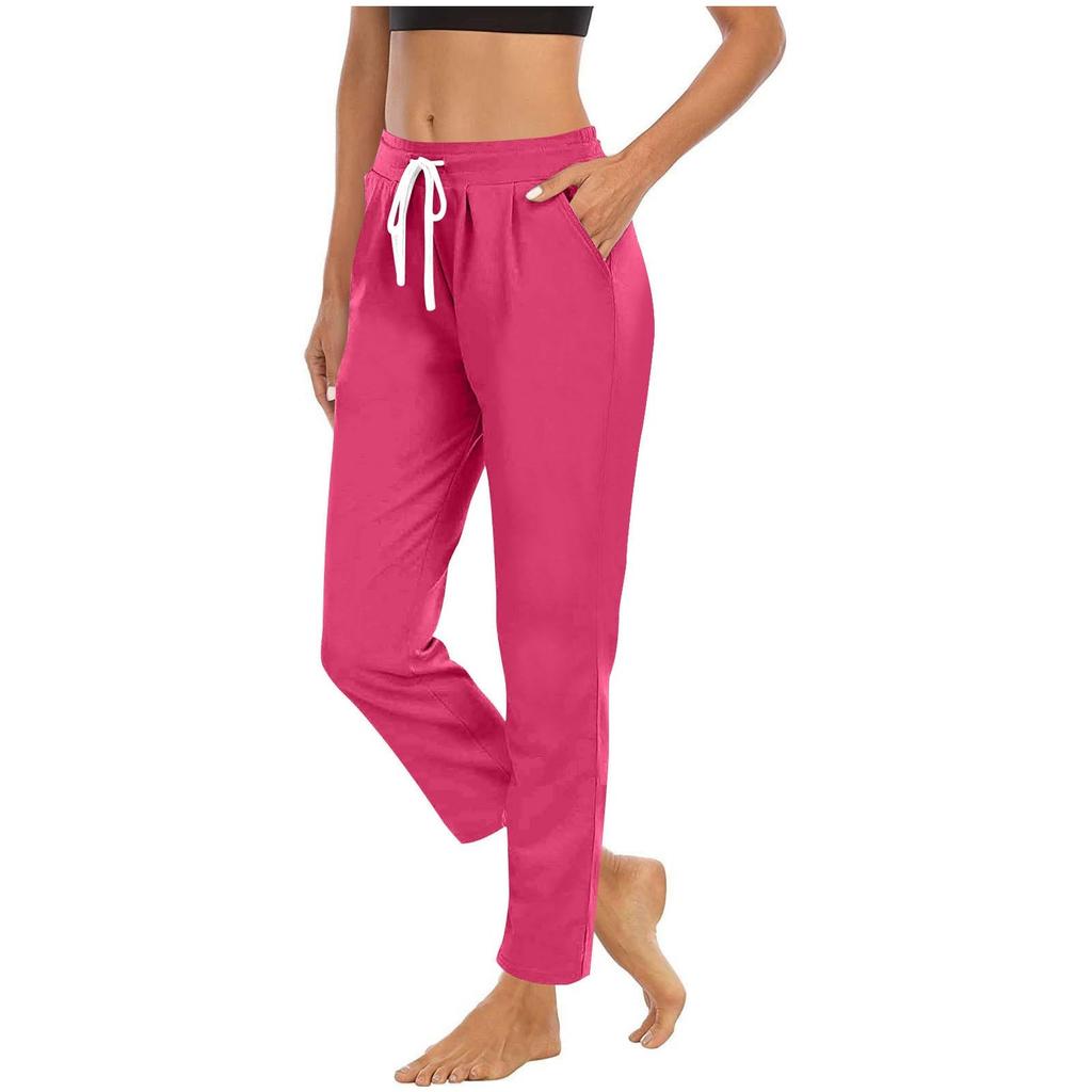 Yoga Pants Women High Waist Straight Leg Joggers Lightweight Hiking Casual Athletic Workout Trousers with Pockets