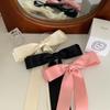 Elegant Bow Ribbon Hair Clip Fashion Simple Solid Satin Spring Clip Hairpin Retro Headband Girls Hair Accessories