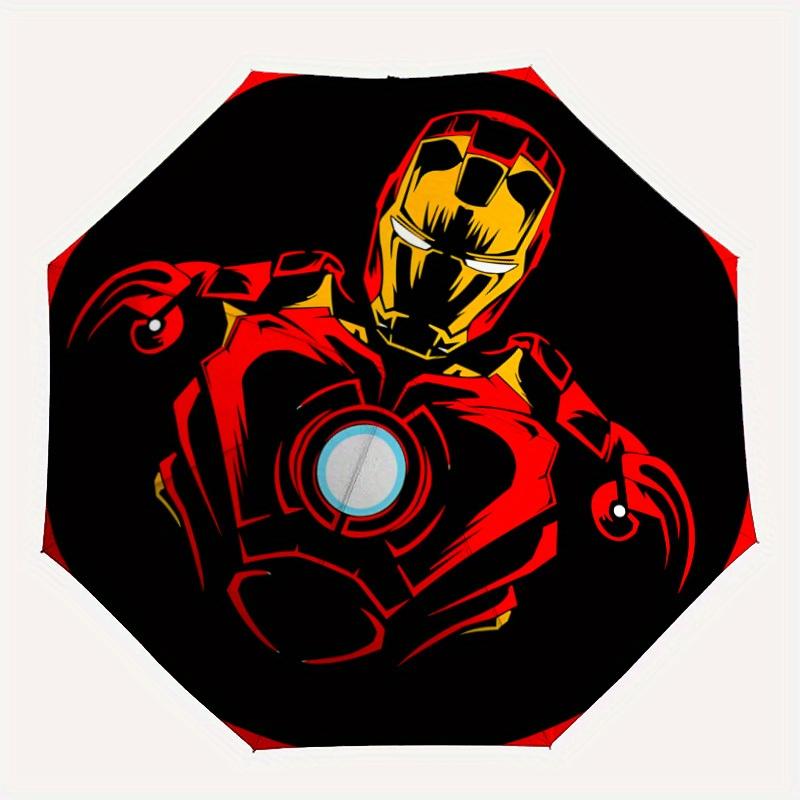 

1pc Iron Man, Folding Umbrella, Featuring Automatic Folding. It Has Eight Sturdy Ribs, Making It Convenient for Outdoor Use yy0729029