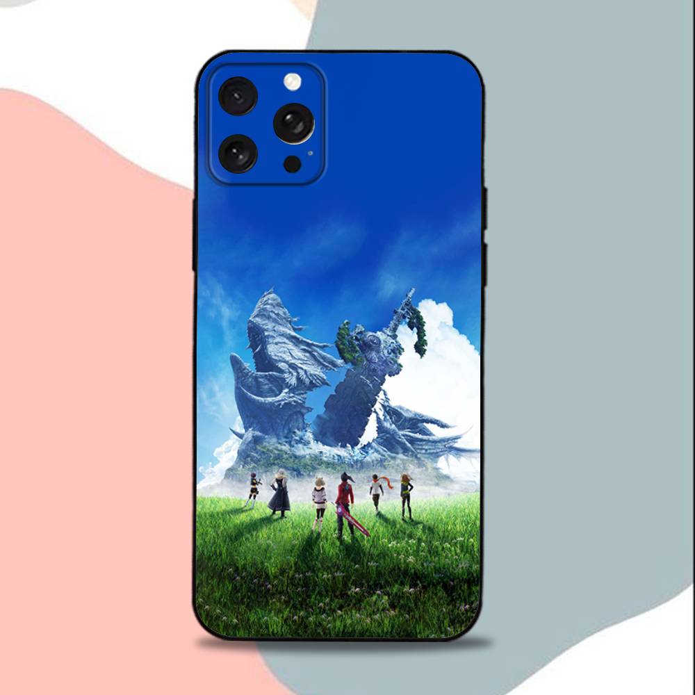 Cool X-Xenoblade Chronicles Phone Case For iPhone 15,13,16,12,11,17,14,Plus,Pro,Max,XS,XR,X,SE,Mini,Soft Silicone Black Cover