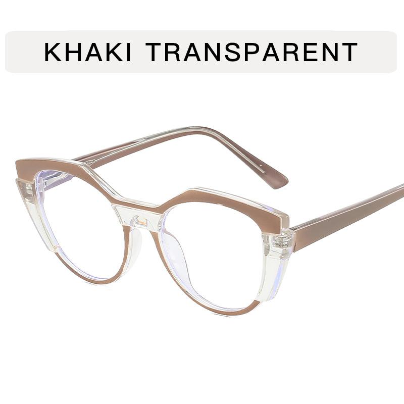 High Quality Women's Glasses Contrast Color Cat Eye Shape Computer Glasses Blue Light Blocking Decorative Glass