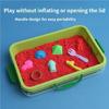 Plastic Sand Trays For Kids Play Stackable Waterproof Storage Boxes With Lid Sensory Toy Art Craft Supplies Blue Green Pink
