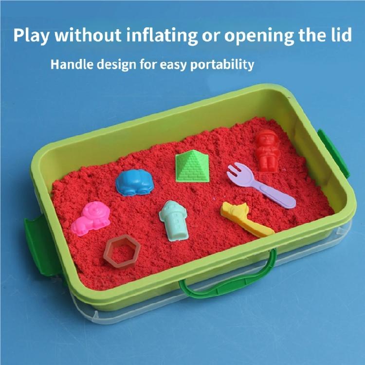 Plastic Sand Trays For Kids Play Stackable Waterproof Storage Boxes With Lid Sensory Toy Art Craft Supplies Blue Green Pink
